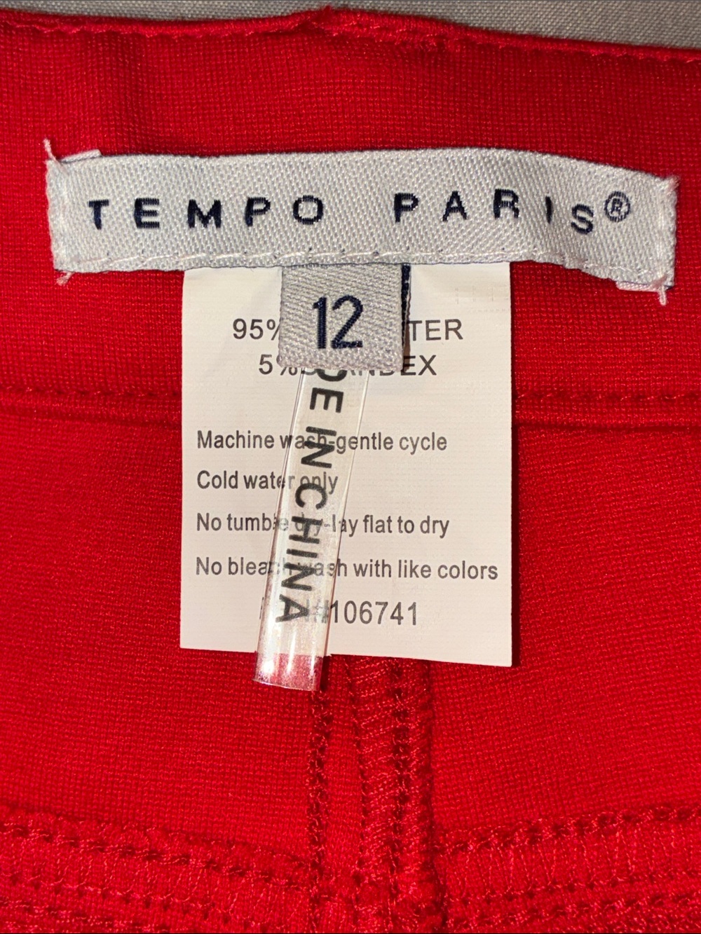 Tempo Paris Red Straight Leg Pants Women’s Size 12 - Picture 3 of 10